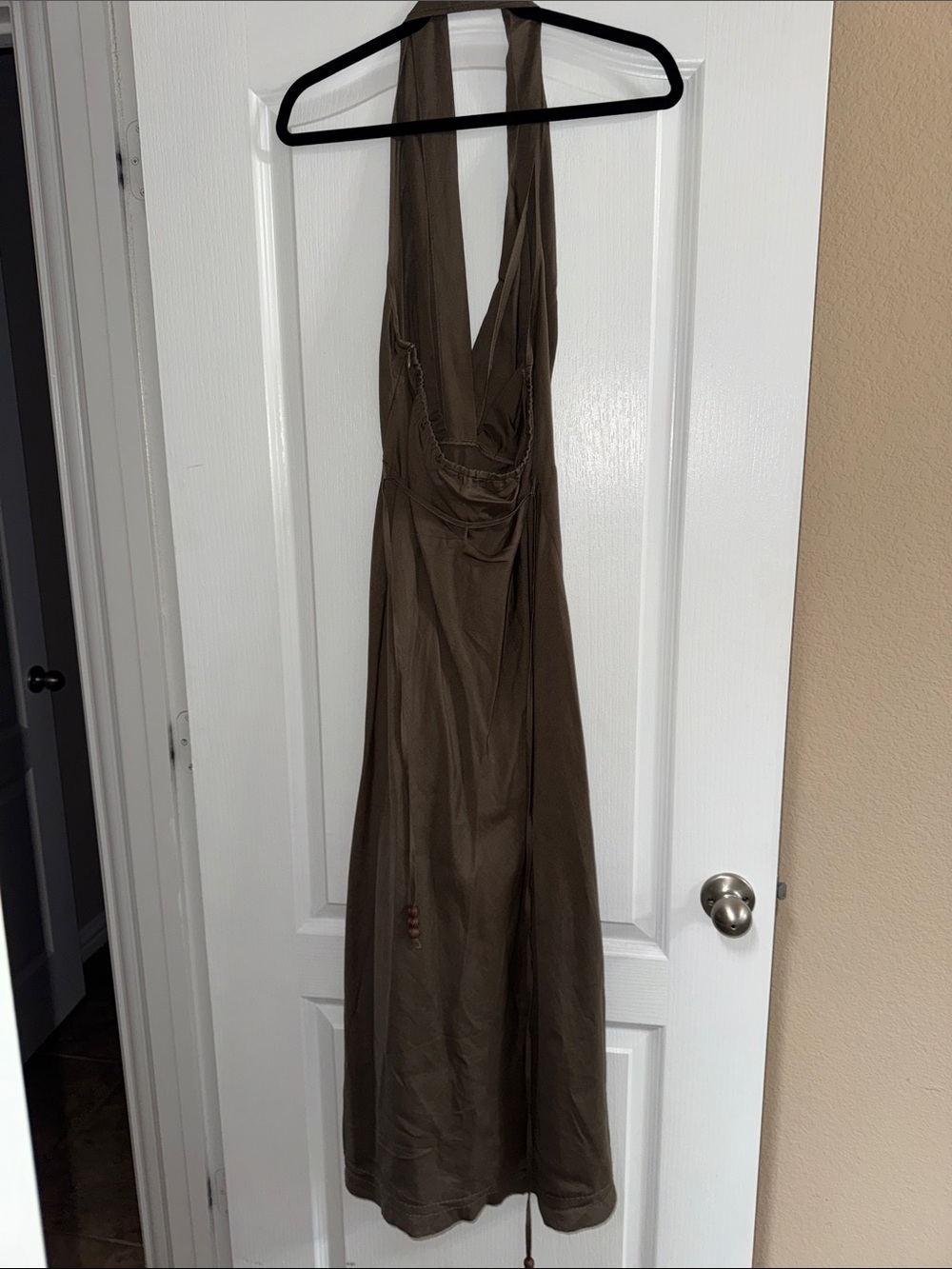 Zara Olive Halter Maxi Dress - Picture 3 of 3